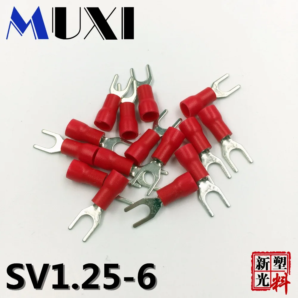 SV1.25 6 красный концевой Кабельный соединитель Изолированные Наконечники провода