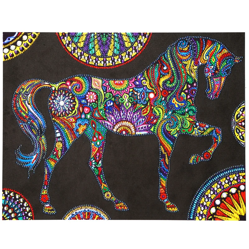 

Special Shape Diamond Painting Christmas Horse Diamond Embroidery Animal Paint With Diamond Picture Of Rhinestones 30x40cm
