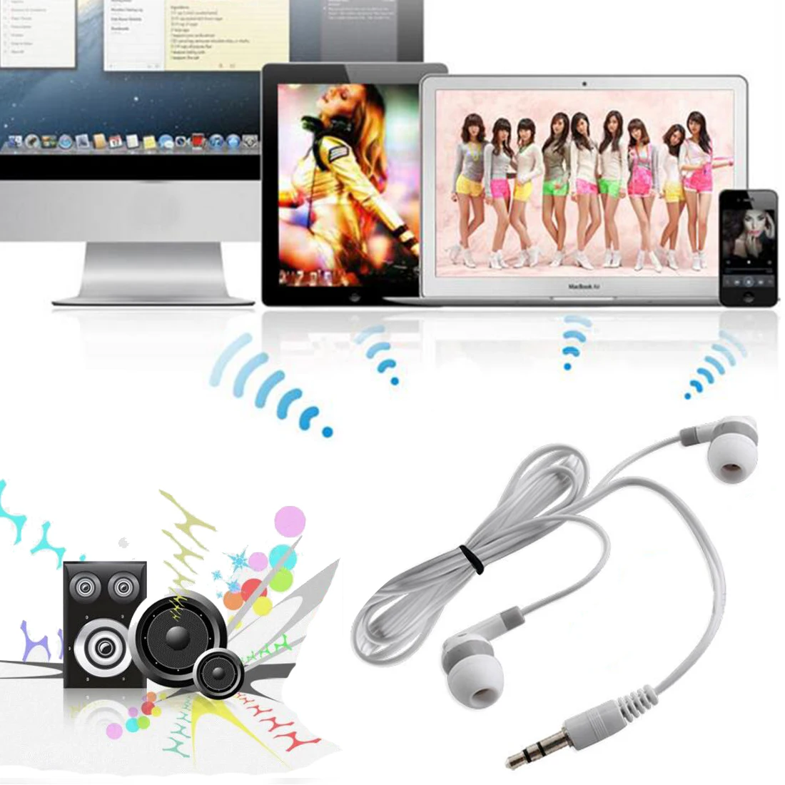 Мини наушники вкладыши для iPod iPhone /Samsung мобильный телефон Go pro MP3 разные цвета 3 5