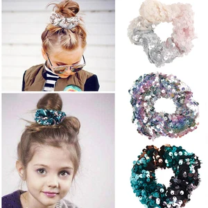 Резинки для волос с блестками женские, эластичные заколки с орнаментом, мягкие очаровательные аксессуары для волос