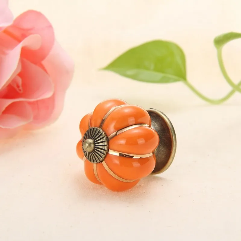 2017 уникальная винтажная Тыква керамическая дверная ручка шкаф ящик комод