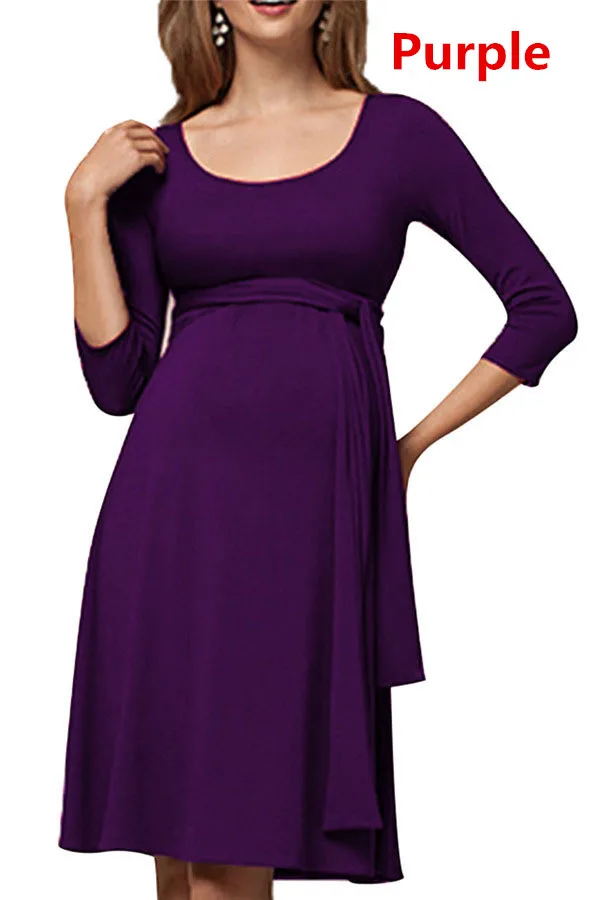 Purple Повседневная одежда для мам, одежда для кормящих мам, платье для кормящих, платья для беременных женщин, платье для беременных - Цвет: Purple