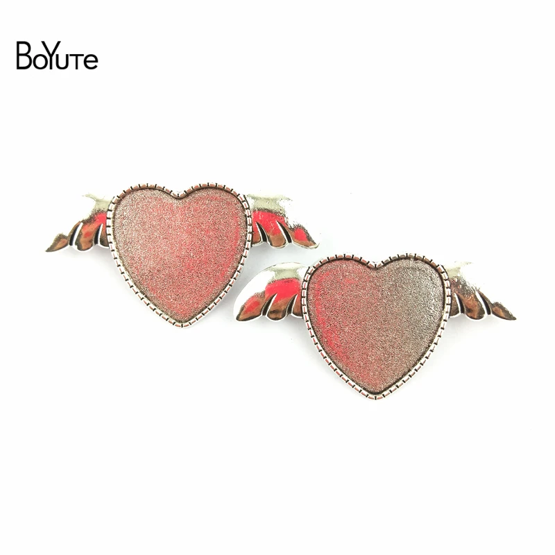 

BoYuTe (20 шт./лот) 25 мм античное серебро сердце крыло цинковый сплав брошь основа кабошон основа Diy ювелирные аксессуары фурнитура