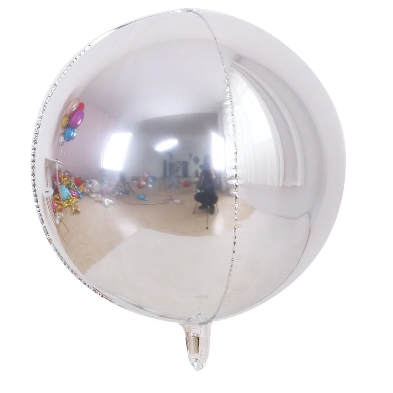 Round Silver 1 шт. 24 дюйма 4D куб квадратные алмазные Круглые Алюминиевые шарики, День подарков будущей матери украшения на день рождения фольги Свадебный шар торжества - Цвет: Round Silver