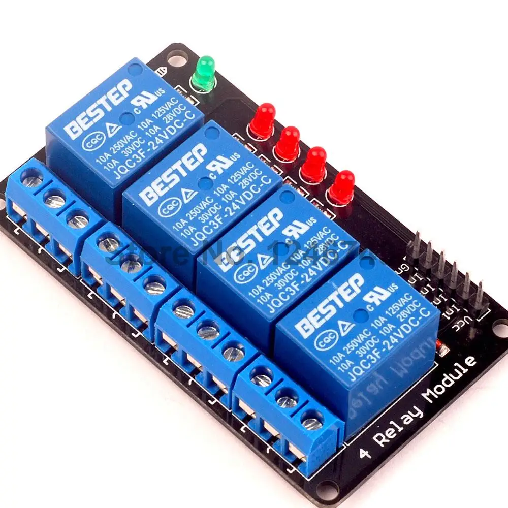 1 шт. Новый 24 В 4 Канальный Релейный модуль щит для Arduino ARM PIC AVR DSP Electronic|relay module