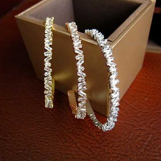 Женский Тонкий Браслет манжета с фианитом 3 цвета|cuff bangle|bangles fashionfashion bangle |