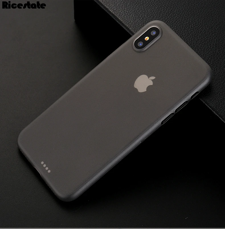 Серый Бренд Ricestate 0,3 мм Ультратонкий чехол для iphone X R X S MAX задняя крышка для iphone X XR XS MAX матовый прозрачный чехол - Цвет: Серый