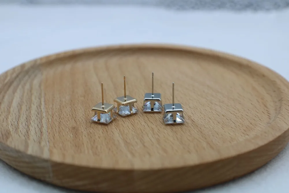 Серьги с цирконием AAAA, квадратные, 4*4 мм-8*8 мм, ювелирные украшения на заказ, 2019