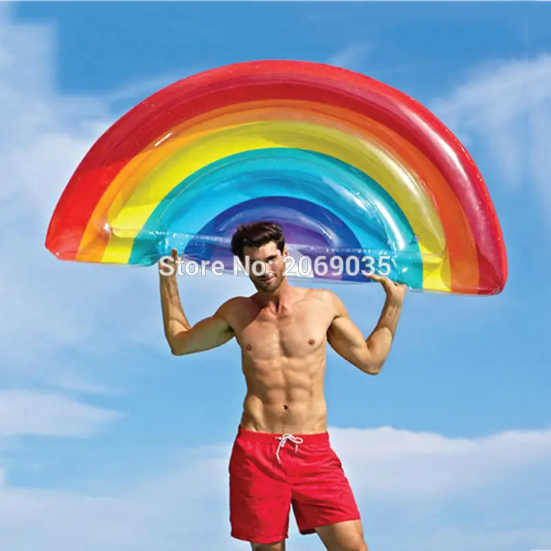 

Giant Rainbow Inflatable Floats Half Watermelon Swimming Pool Float Beach Water Toy Blowup Fruit Floatie Air Mattress Lounger