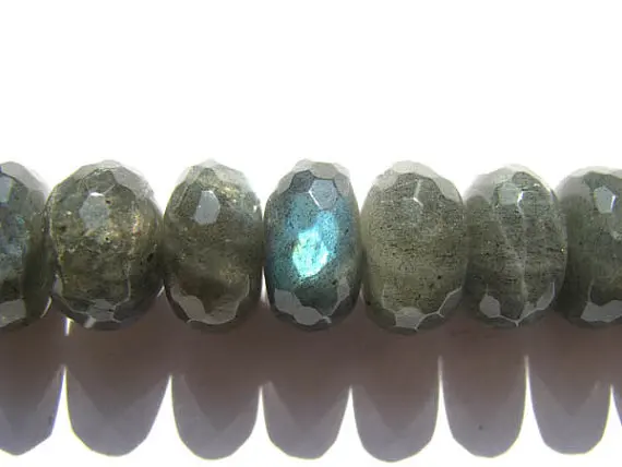 

7x12mm full strand high quality genuine labradorite beaded rondelle abacus faceted flashy connector beads
