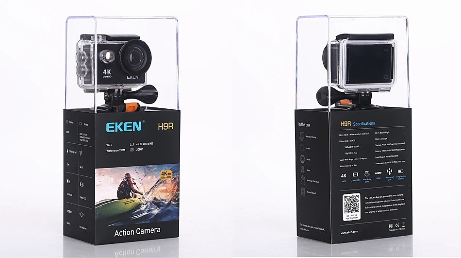 Оригинальная Экшн-камера eken H9/H9R Ultra HD 4 K/30fps, WiFi, 2,0 дюйма, 170D, водонепроницаемая, для подводной съемки, на шлем, Vedio go Sport pro Came