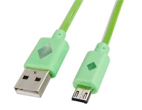 V8 1 м из светодиодов красочные мигающий Micro USB для зарядка кабель передачи данных (