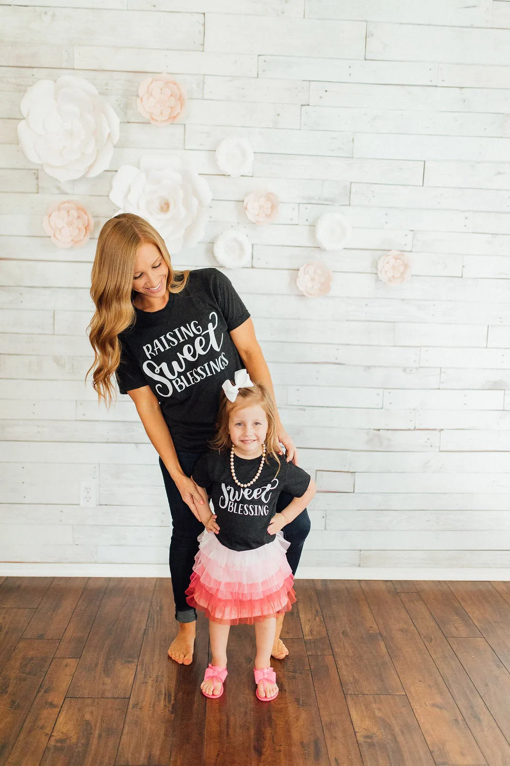 

Family Matching Clothes Raising Sweet Blessings Summer Mommy and Me Clothes Family Look Mother Daughter T Shirts Mom Girl Shirt