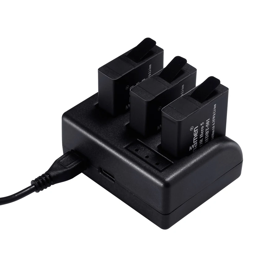 Mamen 1650mAh AHDBT-501 Аккумулятор для цифровой камеры Gopro 501+ USB зарядное устройство для Gopro Hero 5 6 7 батарея для спортивной экшн-камеры