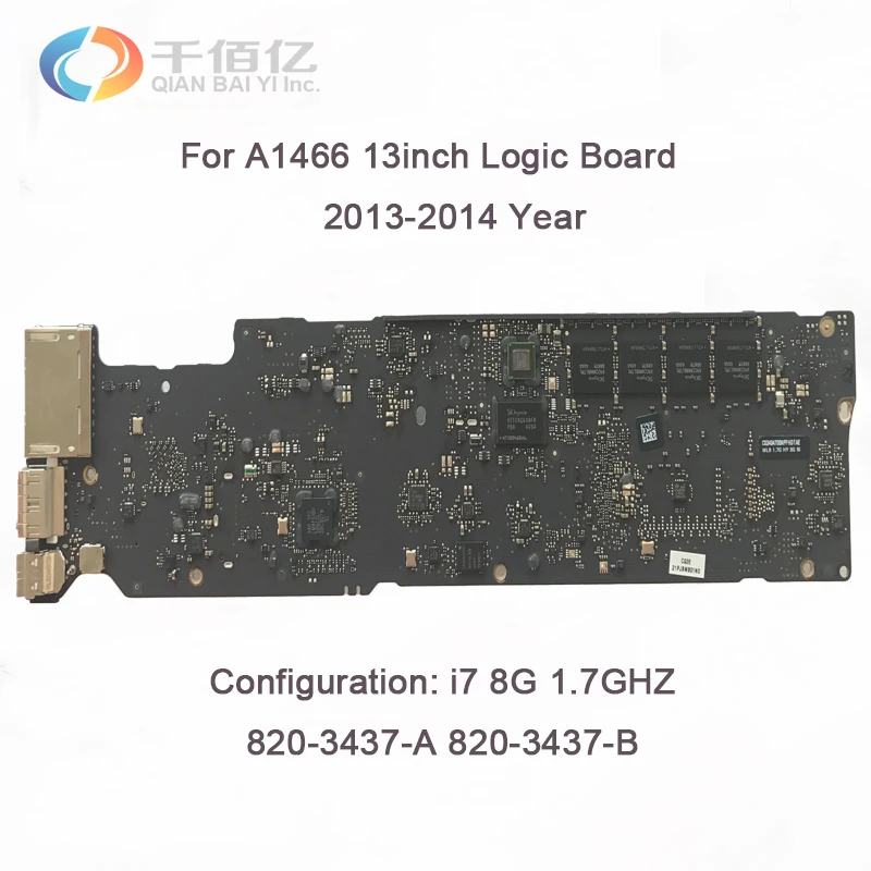 Оригинальный A1466 материнскую плату для MacBook Air 13.3 &quoti7 8 ГБ 1.7 ГГц материнской 820 3437 B
