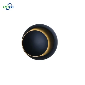 Светодиодный настенный светильник QLTEG, 5 Вт, с вращением на 360 градусов, регулируемый прикроватный светильник, 4000 к, черный креативный настенный светильник, современный круглый светильник