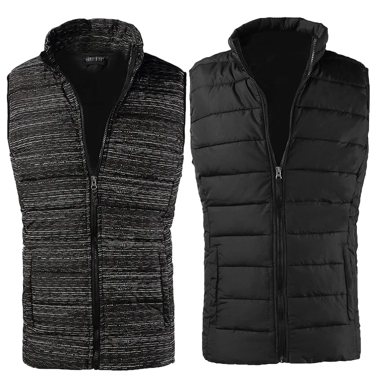 ZOGAA 2019 Casual Cotton Men Down Vest Male Sleeveless Stand Collar Warm Jacket Men's Coat Black Grey | Мужская одежда