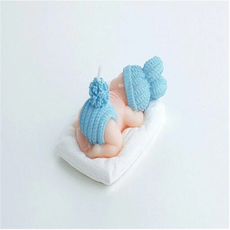 Мини Спящий ребенок синий/розовый свечи DIY настольный дом сто дней День Рождения Свечи свадебные декоративные свечи сувениры подарки