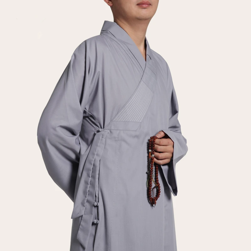 Мужские буддийские монашеские одежды Shaolin длинное хлопковое платье высокого