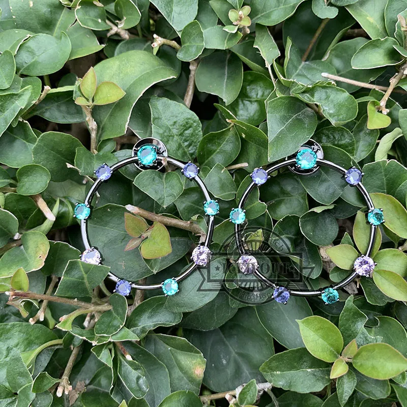 Смешанный разноцветный кристалл драгоценный камень Модные женские ювелирные изделия партии большой круг