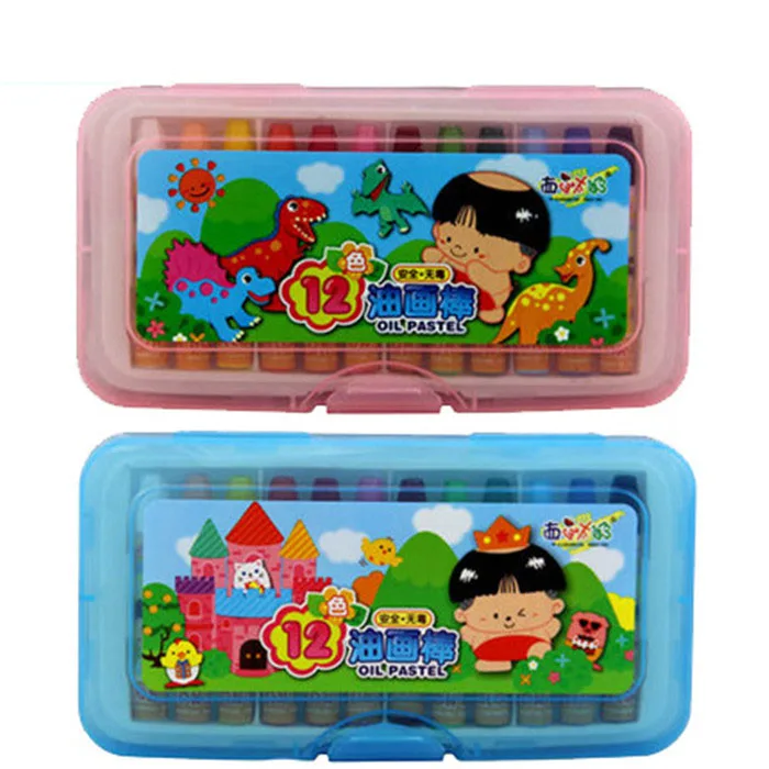 12 Colors/Set Oil Pastel Children Students Study Stationery Drawing Set Art Painting Colored Pen School Supplies | Канцтовары для