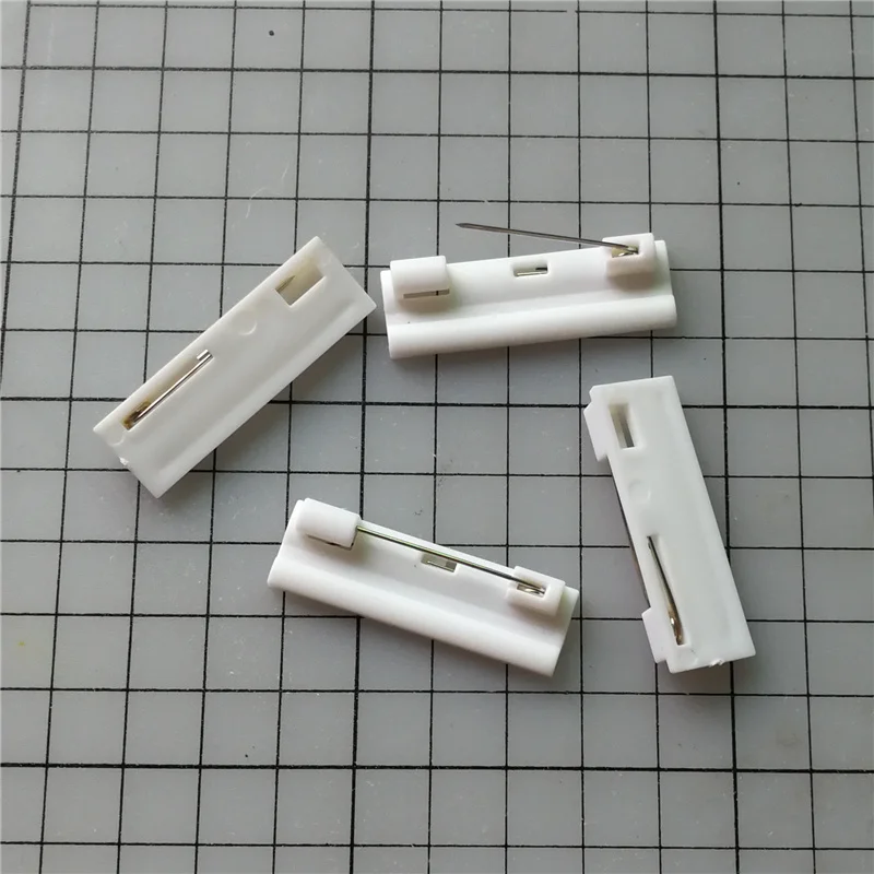 500 шт. большие белые/черные пластиковые булавки безопасные брошь основа для