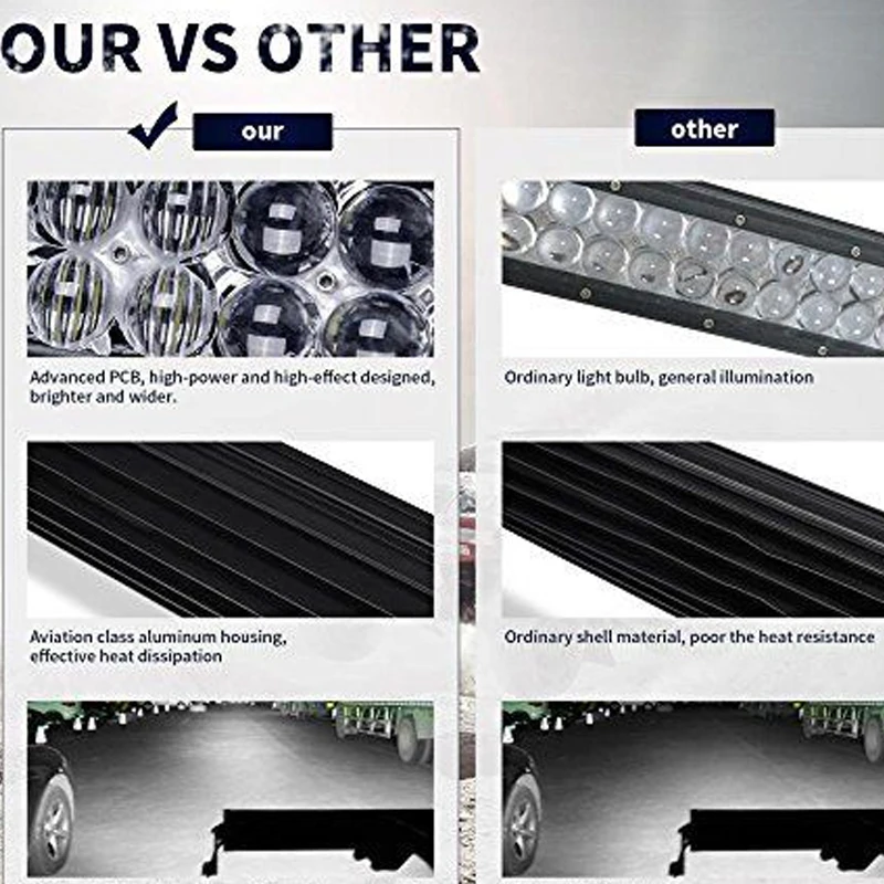 Двухрядный комбинированный лучевой светодиодный RGB светильник 22 дюйма 120 Вт для