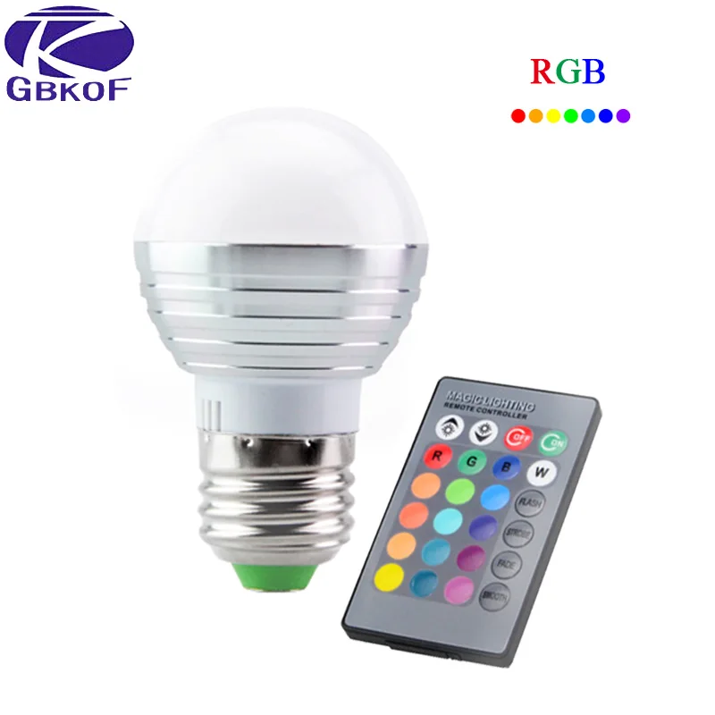 1 шт. 5 Вт 7 RGB декоративный светодиодный светильник E27 E14 AC 110 в 120 220 В с 24 клавишами