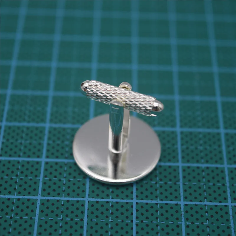 50 шт. медные металлические серебристые запонки с круглым ободком DIY аксессуары