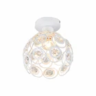 E27 Белый креативный минималистичный потолочный светильник с кристаллами, простая потолочная лампа для спальни, простой европейский Железный светильник, хрустальная лампа