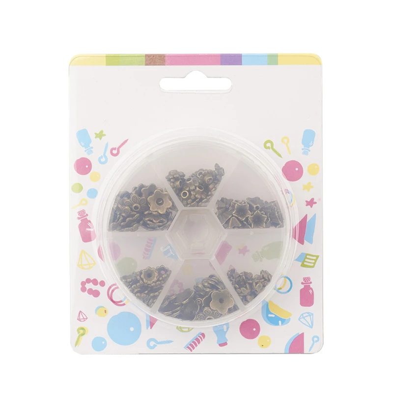 180 шт./кор. Тибетский Стиль сплав шапочки для бусин в форме цветка смешанный стиль