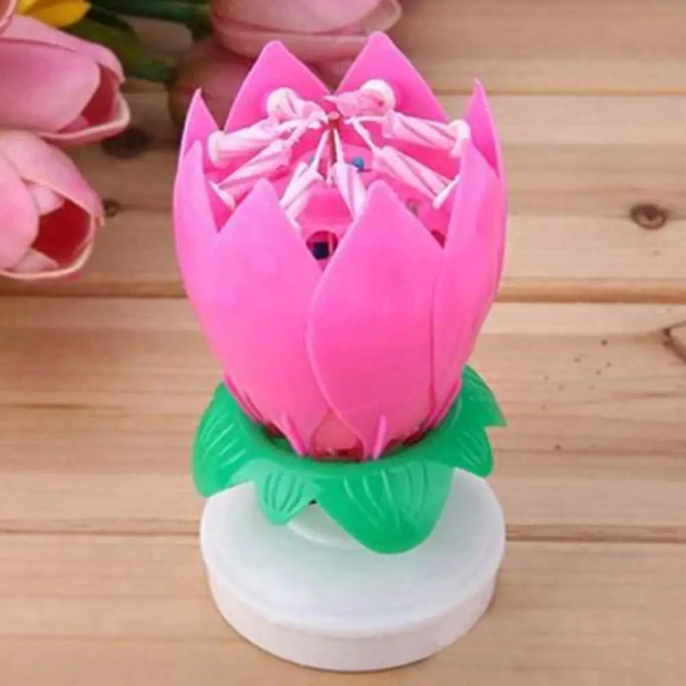 Новинка 2018 искусство музыкальная свеча цветок лотоса подарок на день рождения