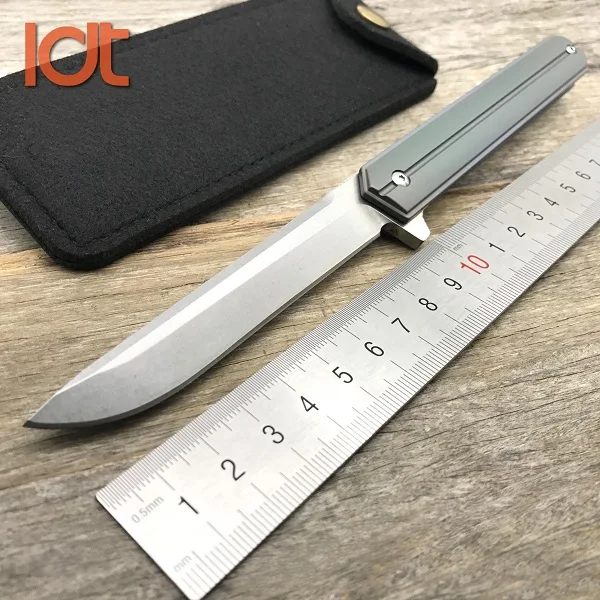 LDT QSE-13lt складной нож D2 лезвие титановые ручки ножи шарикоподшипник открытый карманный тактический спасательный нож для выживания EDC инструменты - Цвет: Green Handle