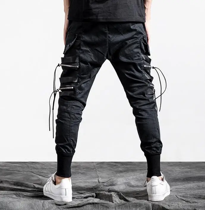 Мужские брюки на молнии черные уличные шаровары осень 219|men pants harem|harem menfashion men |