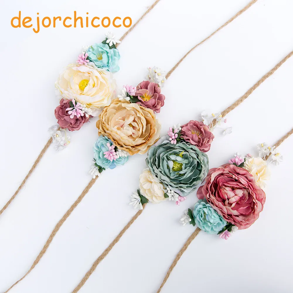 Princess flower beach headbands Children's floral birthday hairbands Kids hair accessories headwear photo pros [dejorchicoco]