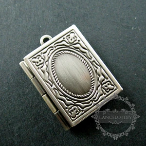 Antiqued Silver 19 х 26 мм Vintage Style старину серебро, бронза, серебро латунь формы книги скор фото медальон кулон очарование DIY предоставляет 1191037 - Окраска металла: Antiqued Silver