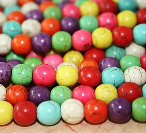 6 мм смешанные цвета Howlite драгоценное украшение из природного камня ювелирные