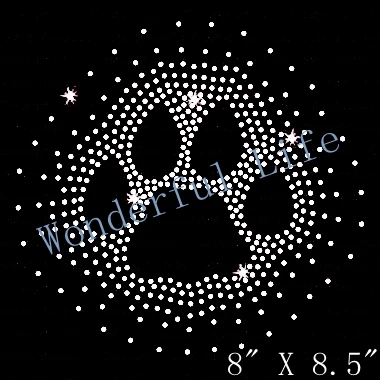 

Free shipping PAW BURST IRON ON RHINESTONE TRANSFER