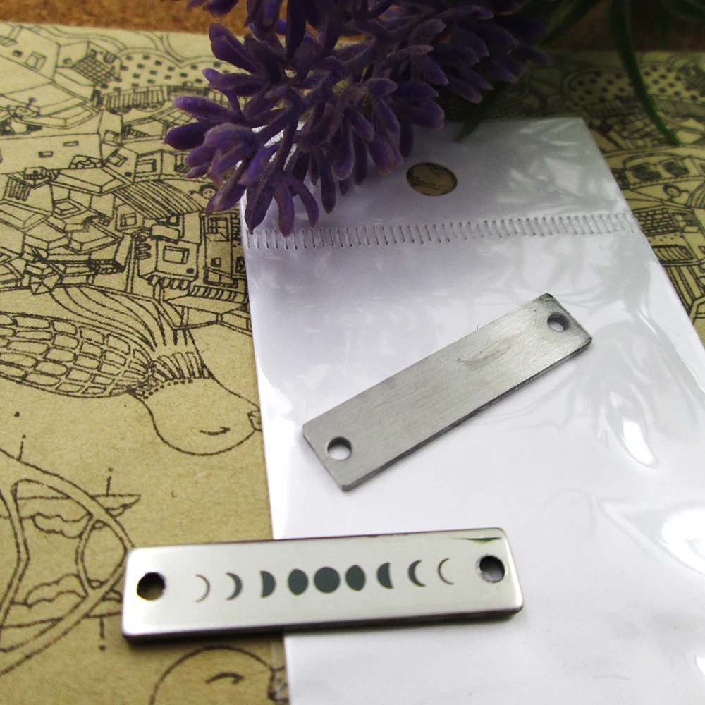 10 шт.-соединитель фаз Луны, подвески из нержавеющей стали, больше стилей для выбора подвесок «сделай сам» для ожерелья 30x7 мм