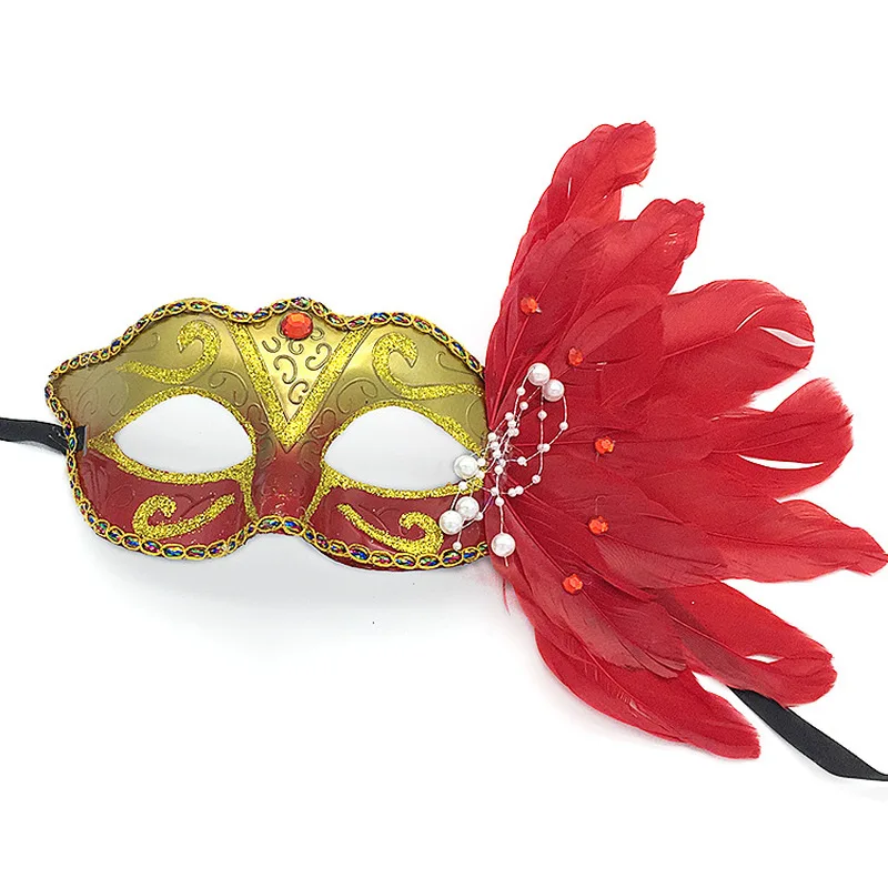 10 шт./лот Ретро Маска для танцев с перьями и цветком женщин девочек маскарадный