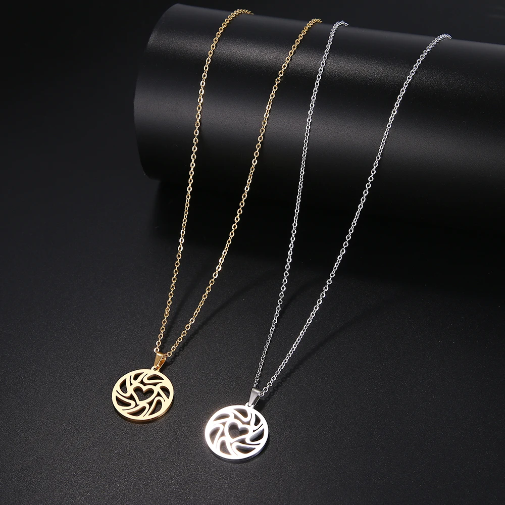 Женское Ожерелье из нержавеющей стали CACANA Золотое и серебряное ожерелье с