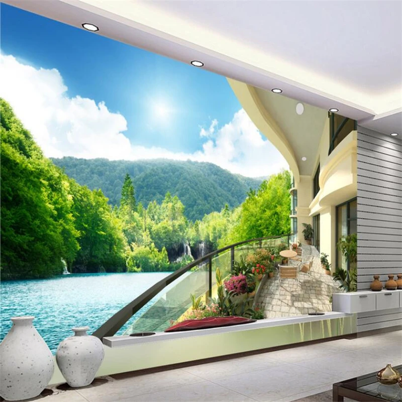 3d обои на заказ с изображением красивой горы Пейзаж для гостиной фоне телевизора