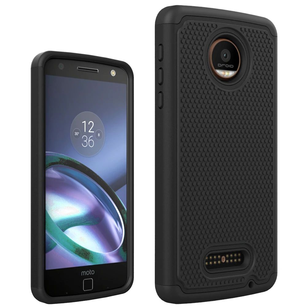 Для Moto Z Play шин Двухслойный Силиконовые Футляр Пластиковая Крышка Броня