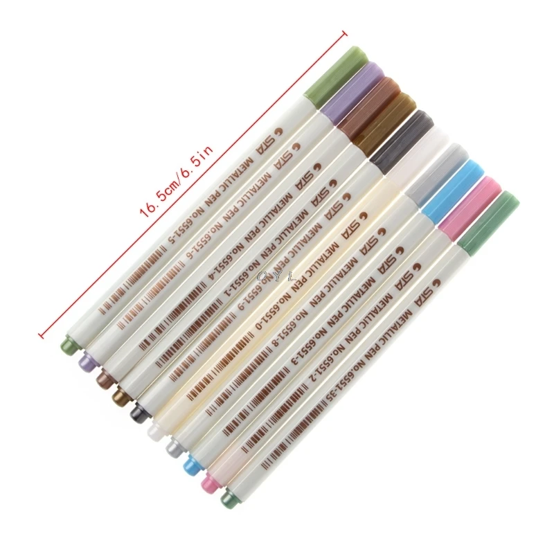 

10 pcs/set Metallic Pens Colorful Paint Metal Marking Ink Marker Decoration