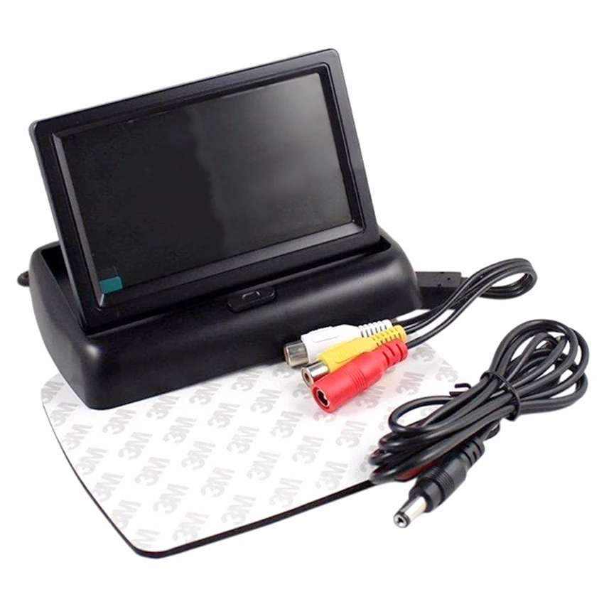 Автомобильный парктроник 4 3 дюйма TFT LCD складной монитор зеркало заднего вида с 10