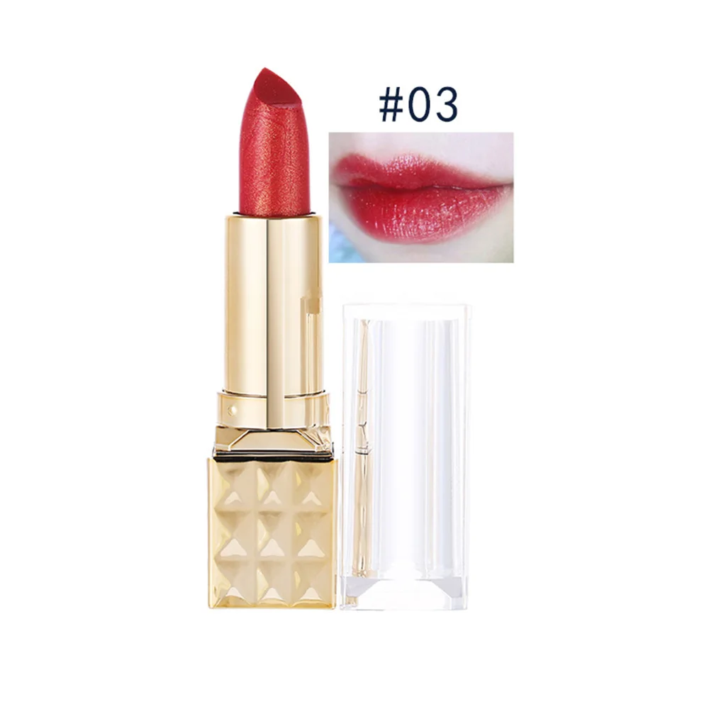 03 6 цветов позолоченная Губная помада увлажняющая Тыква рыба Цзи сексуальный Блестящий металлический блеск для губ водостойкие помады Косметика TSLM2 - Цвет: 03