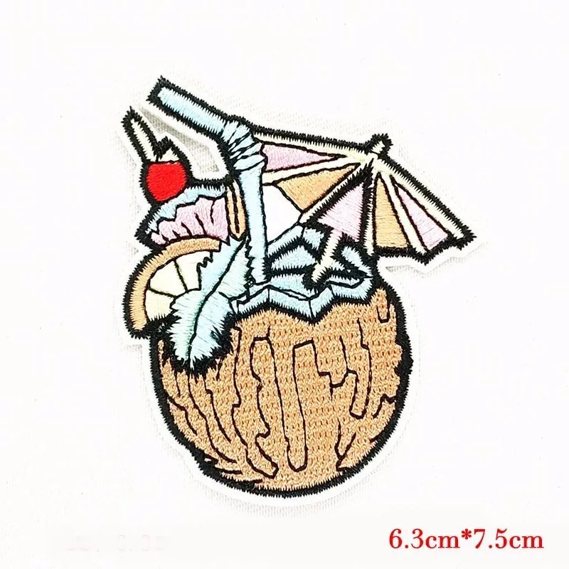 PGY 1 комплект/партия летнее кокосового напитка в стиле панк патчи пулемет девушка