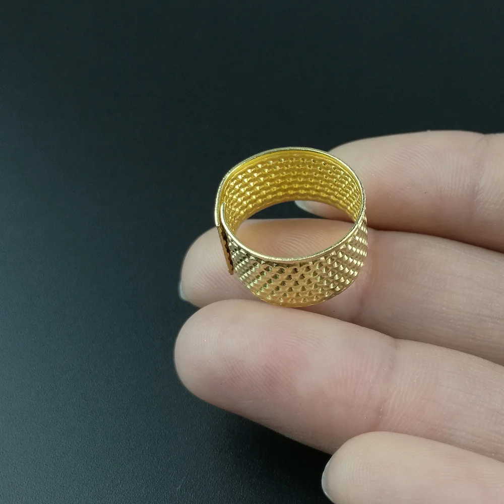 Новые 10 X золотые металлические швейные наперстки кольца для защиты пальцев