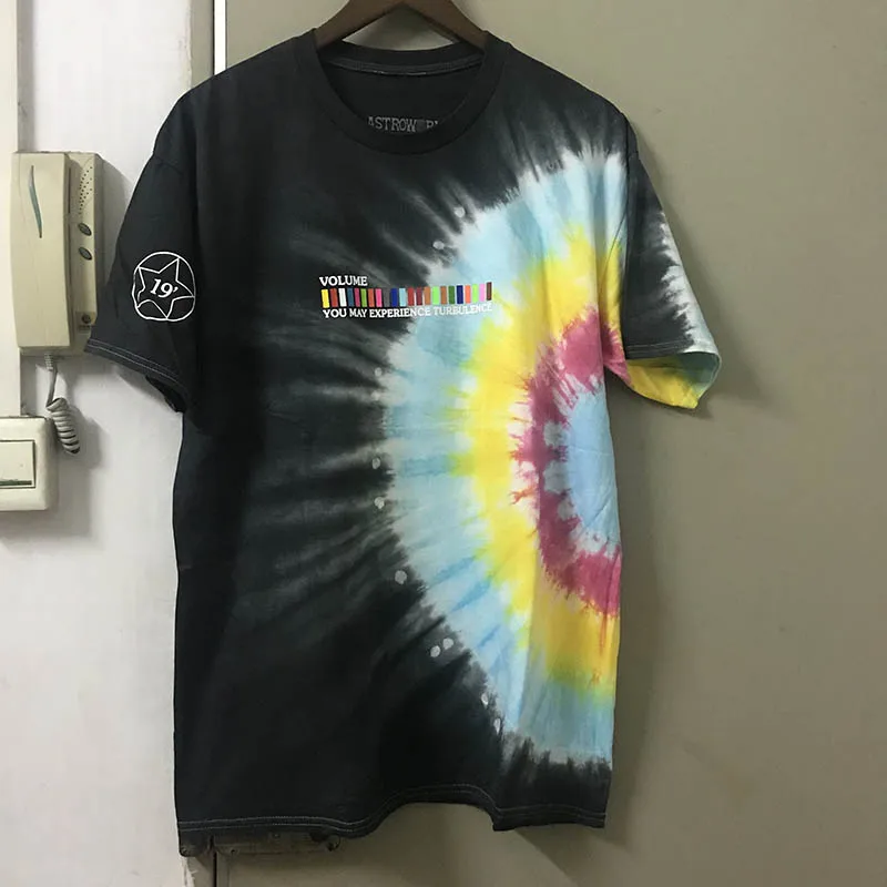 Новинка Трэвиса Скотта Astroworld фестиваль Run Tie Dye футболка для мужчин и женщин высокое качество ASTROWORLD Трэвиса Скотта футболки