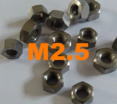 

50 шт./лот M2.5 титановая гайка Ti Шестигранная гайка GR2